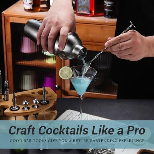 Cocktail Shaker Set Bartender Kit with Stand, 12 Piece Drink Mixer Set