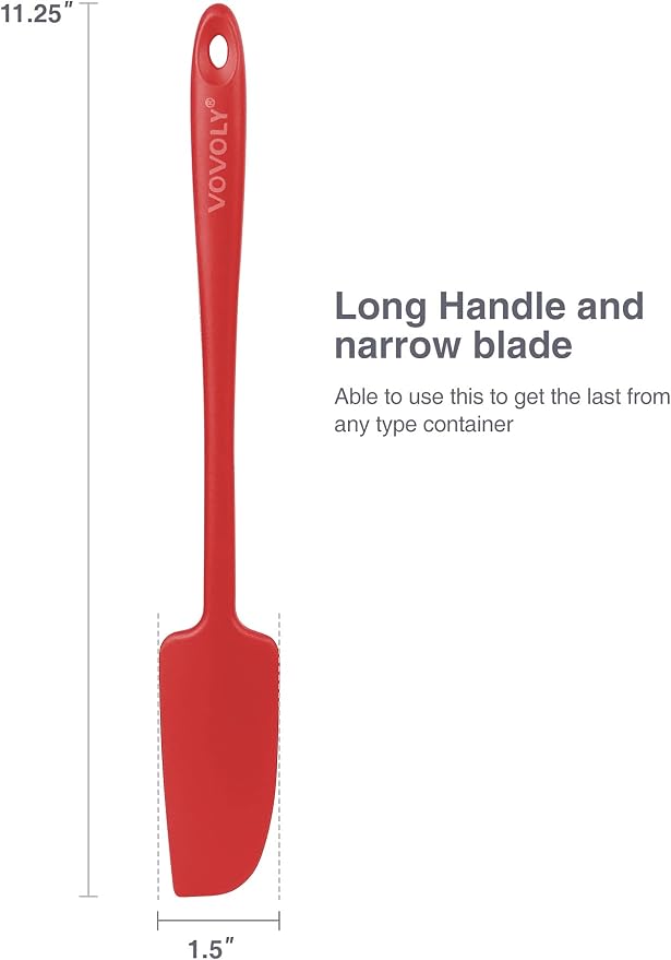 2-Pack Vovoly Silicone Jar Spatulas, Small Seamless Design Rubber Scraper - Image 3