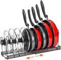 ROOHUA Pot and Pan Lid Organizer Rack for Under Cabinet, 12"-23"