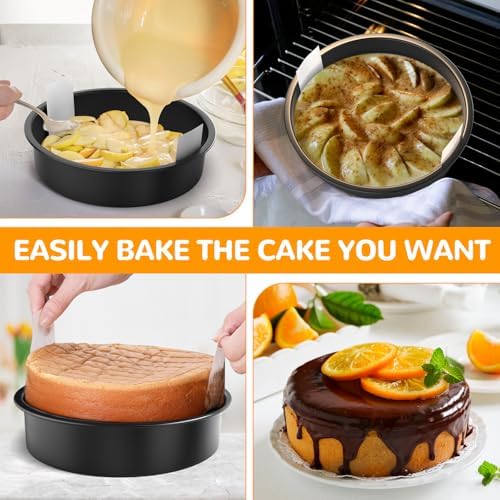 9 Inch Round Cake Pan Set of 3, Nonstick Baking Pans with 100PCS
