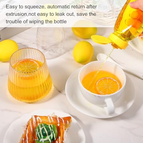 2 Pcs Plastic Honey Bottles, 180ml/6oz Honey Squeeze Bottle with