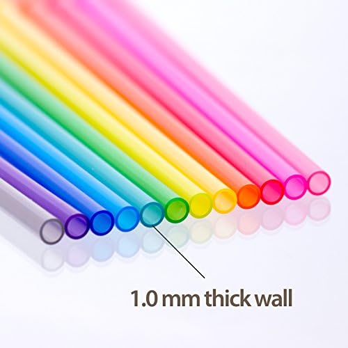 Cupture Reusable & Unbreakable Color Straws - 12 Count + Free Brush