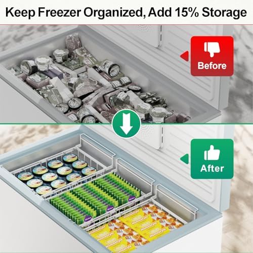 GSlife Freezer Organizer Bins - Hanging Baskets for Storage, 2 Pack