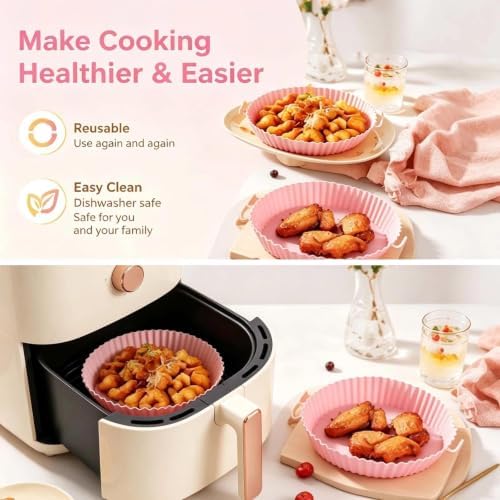 6-Piece Silicone Air Fryer Baking Tray Set