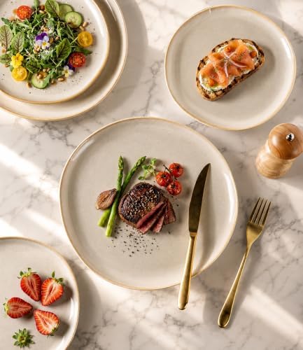 AmorArc Ceramic Dinnerware Sets for 6, 18Pcs Plates and Bowls Sets
