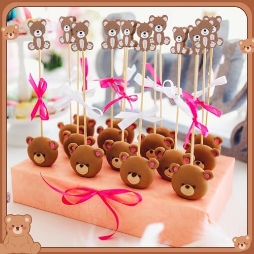 Tioncy 100 Pcs Cocktail Picks 4.7in Toothpicks for Party, Bear Style