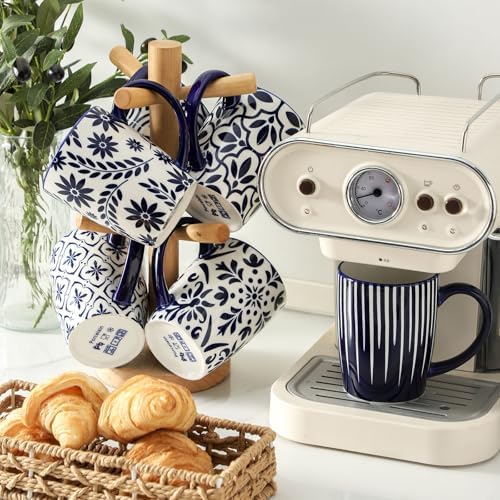 HASENSE Coffee Mugs Set of 6, 16OZ Ceramic Coffee Cups, Mugs Set of 6