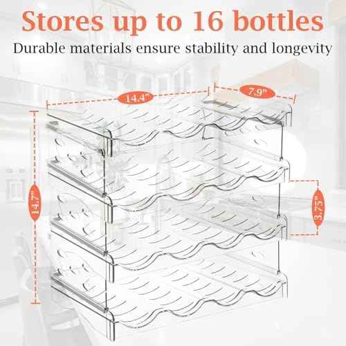 4-Tier Stackable Water Bottle Organizer for 40 oz Tumblers, Large