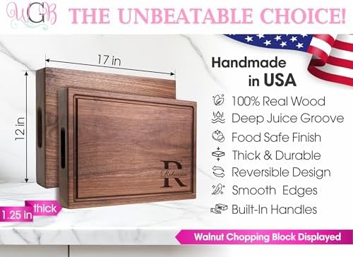 WGB Personalized Split Monogram Chopping Block