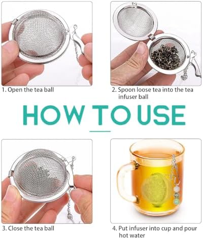 2pcs Tea Infuser, Stainless Steel Mesh Tea Ball Tea Steeper with Good