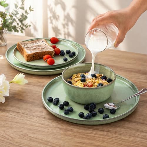 GBHOME Dinnerware Sets for 8, 24 Pieces Ceramic Plates and Bowls Set