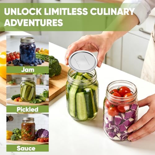 36-Piece Wide Mouth Mason Canning Jar Lids, 86mm