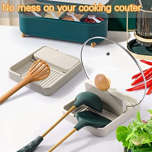 AIERSA Plastic Spoon Rest with Lid Holder for Stove Top, Heat