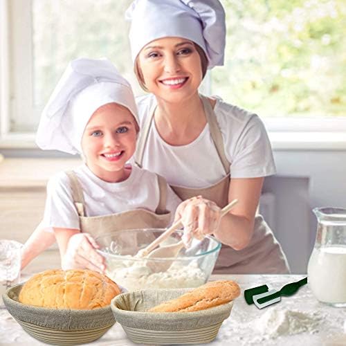 Banneton Bread Proofing Basket 23 Piece Set, Round 9 and Oval 10 Inch