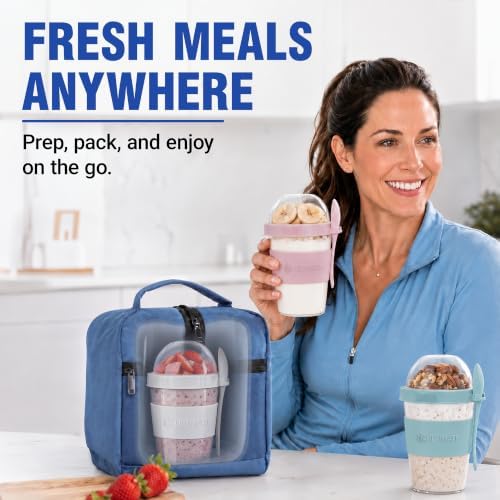 Ultimate Yogurt Parfait Cups with Lids and Spoon, 4 Pack, 20 oz (16+4)