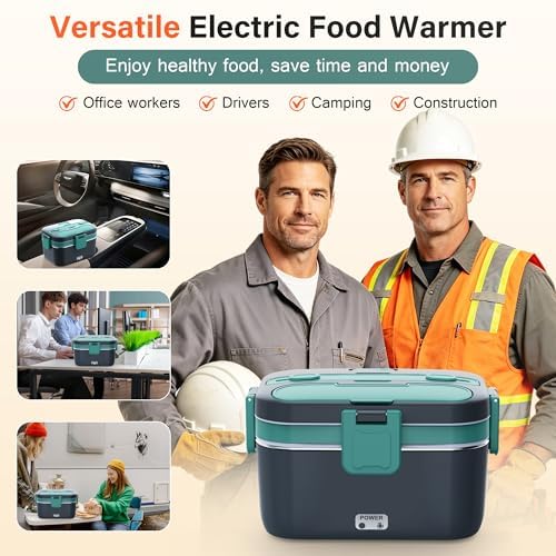 2.8L Electric Heated Lunch Box for Adult 100W Portable Food Warmer