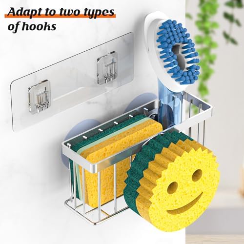 MURLONG Smiley Face Sink Sponge Holder, Silver