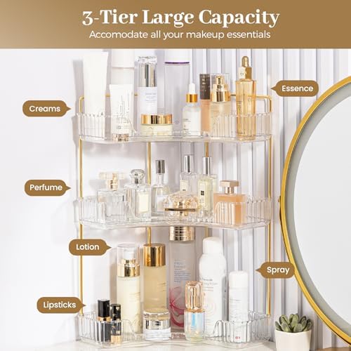 Aveniee 3-Tier Corner Bathroom Counter Organizer, White