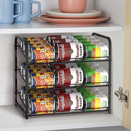 BTY Can Organizer for Pantry Stackable 2 Pack, Can Storage Organizer