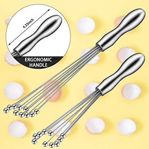Patelai 2 Pcs Ball Whisks for Cooking Stainless Steel, 10,12 Inch