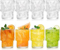 Frcctre 8 Pack Stackable Drinking Glasses, 6.5 OZ Romantic Lowball