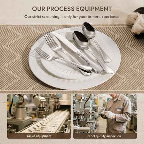 18/10 Stainless Steel Silverware Set for 8, 40 Piece Teardrop Flatware Set