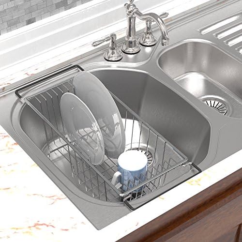 Simple Houseware Stainless Over Sink Counter Top Dish Drainer Drying