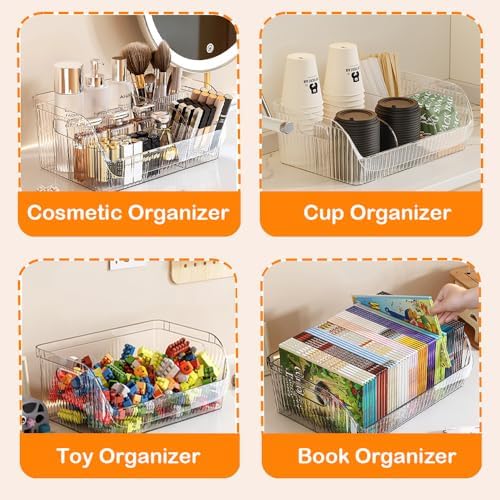 Large Snack Organizer for Countertop, Clear Snack Storage Bin