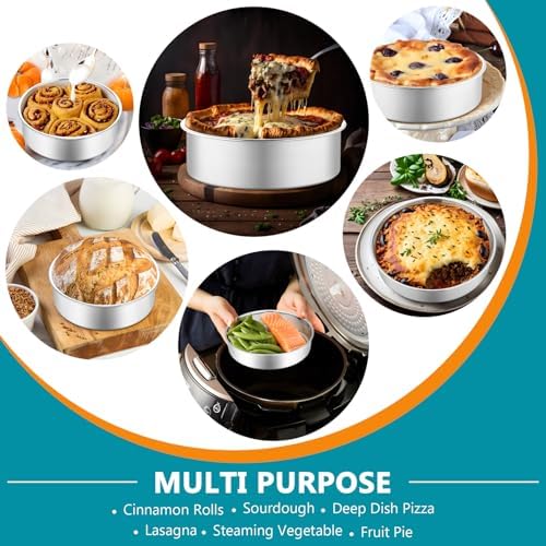 P&P CHEF 5 Inch Round Cake Pan Set of 3, Stainless Steel Baking Cake