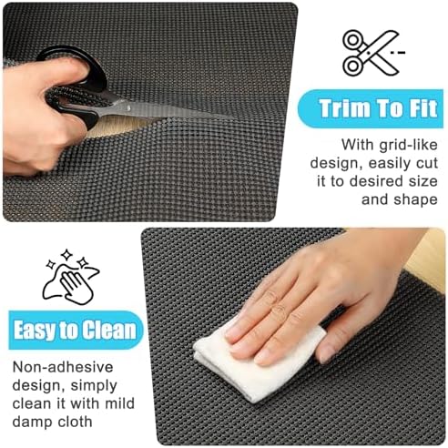 Songrey Non-Slip Shelf Cabinet and Drawer Liner, 12IN x 20FT, Black