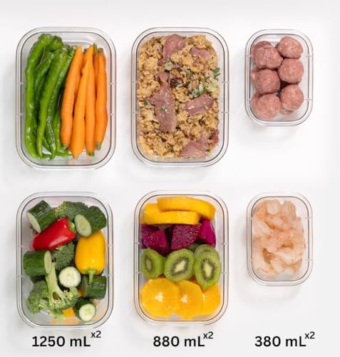 24/7 BAGS 6 Set Quad Lock Airtight Pantry Storage Containers, Leak