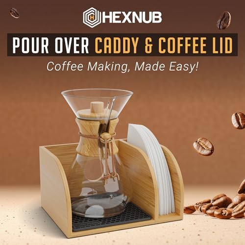 HEXNUB Pour Over Caddy with Lid for Chemex Coffee Makers