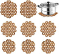 9 Pack Bamboo Trivet Mat for Hot Dishes, 6.5/8.3/10 Inch Heat