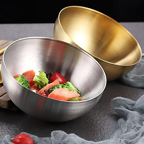 Stainless Steel Salad & Serving Bowls - Nesting Mixing Bowls for