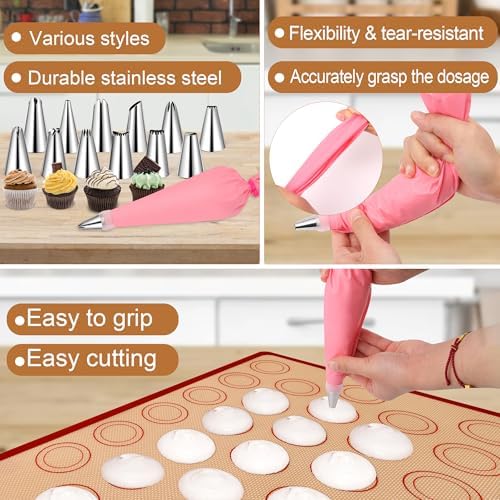 29P Macaron Silicone Baking Mats Set(11.6"x16.5")