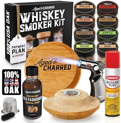 Whiskey Smoker Kit with Torch and Butane and Old Fashioned Syrup