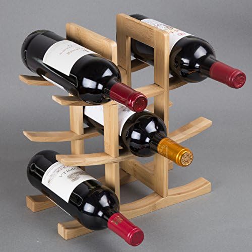 Creative Home 9-Bottle Horizontal Wine Storage Rack, Curved Panel