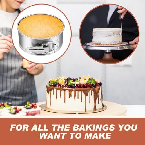 Funnymoom 4 Pcs 4 Inch Stainless Steel Springform Pans Mini Cheesecake