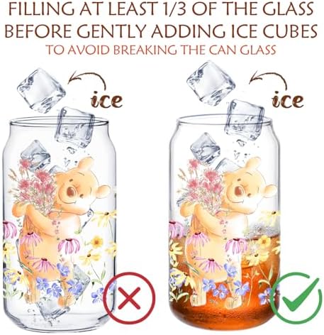 Pooh Bear Frosted Cups, Honey Bear Cup Gift for Women, Gifts for