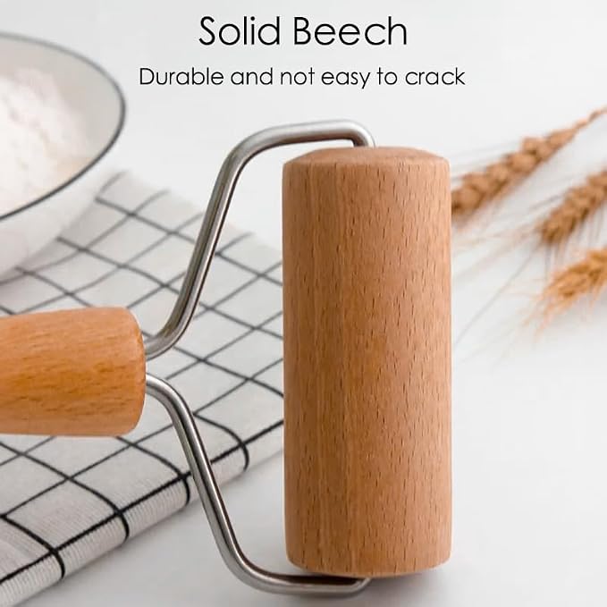 Pizza Rolling Pin, Small Rolling Pin, Non-Stick Wooden Dough Roller - Image 6
