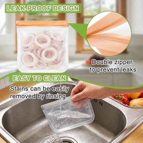 24 Pack Silicone Bags for Food Storage,Reusable Silicone Food Storage