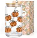 LEADO Pumpkin Cup - Fall Gifts, Halloween Glass Cup, Fall Basket