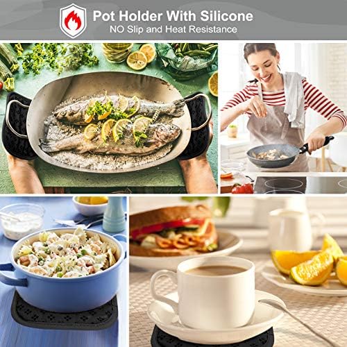 Oven Mitts and Pot Holders Set 10 Pcs,with Kitchen Towels Dishcloths
