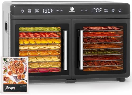 HOPERAN Dual-Zone Food Dehydrator, 16 Trays, 1200W