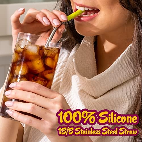 Softy Straws Premium Reusable Stainless Steel Drinking Straws With