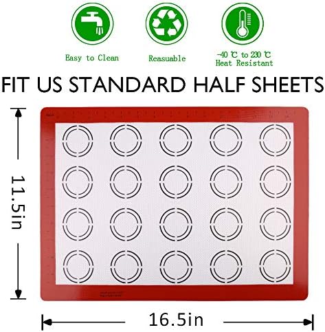 LotFancy Silicone Baking Mat, 2 Pack Non Stick Macaron Baking Liner