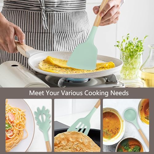19-Piece Cooking Utensils Set, Green