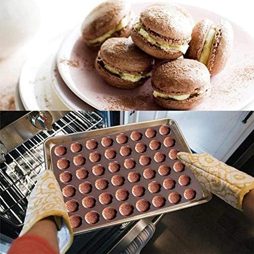 Haofy Silicone Macaron Mats, 2x30-Grid Non-Stick Baking Brown