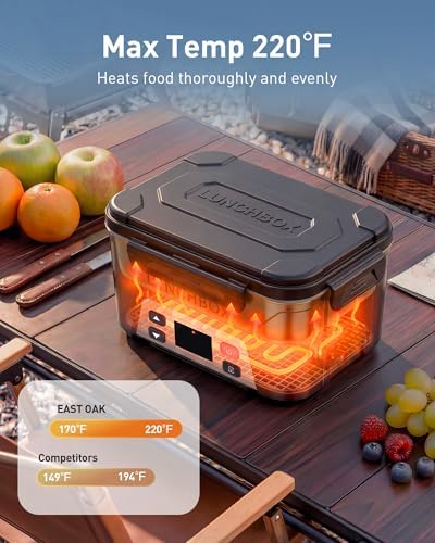 EAST OAK 5.5-Cup Cordless Heated Lunch Box