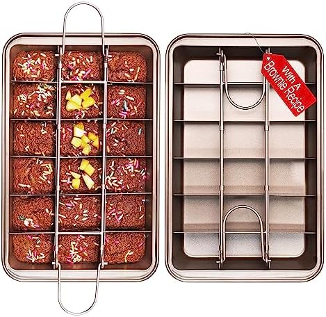Non Stick Brownie Pan with Dividers, High Carbon Steel Baking Pan